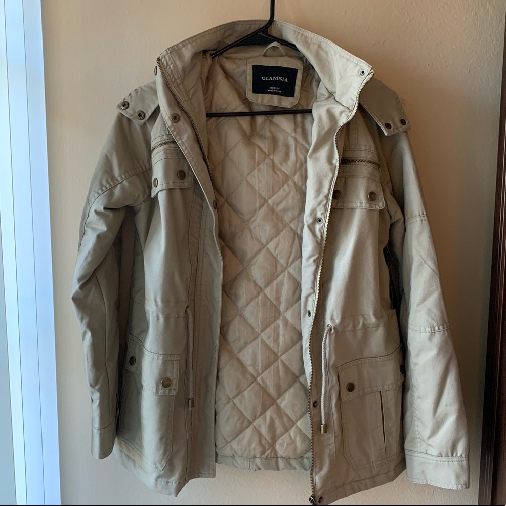 NWT Tan Anorak Hooded Coat